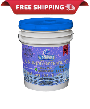 Wash Boss® 5 - Gallon Blue Laundry Detergent - Febreze Freshness for Long - Lasting Clean - Soap Boss