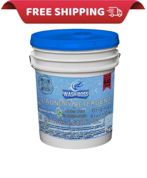 Wash Boss® 5 - Gallon Blue Laundry Detergent - Oxi - Powered for Deep Stain Removal - Soap Boss