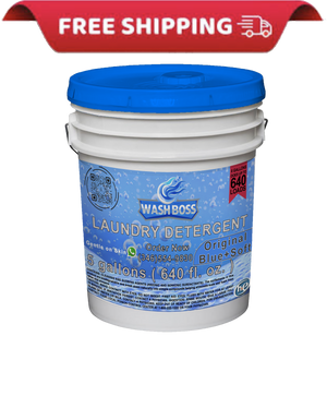 Wash Boss® 5 - Gallon Blue Laundry Detergent with Built - In Softener - Fresh & Powerful Clean - Soap Boss