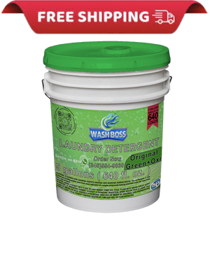 Wash Boss® 5 - Gallon Green Laundry Detergent - Oxi - Powered for Deep Stain Removal - Soap Boss