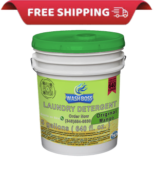 Wash Boss® 5 - Gallon Green Mango Laundry Detergent - Fresh Scent & Powerful Cleaning - Soap Boss