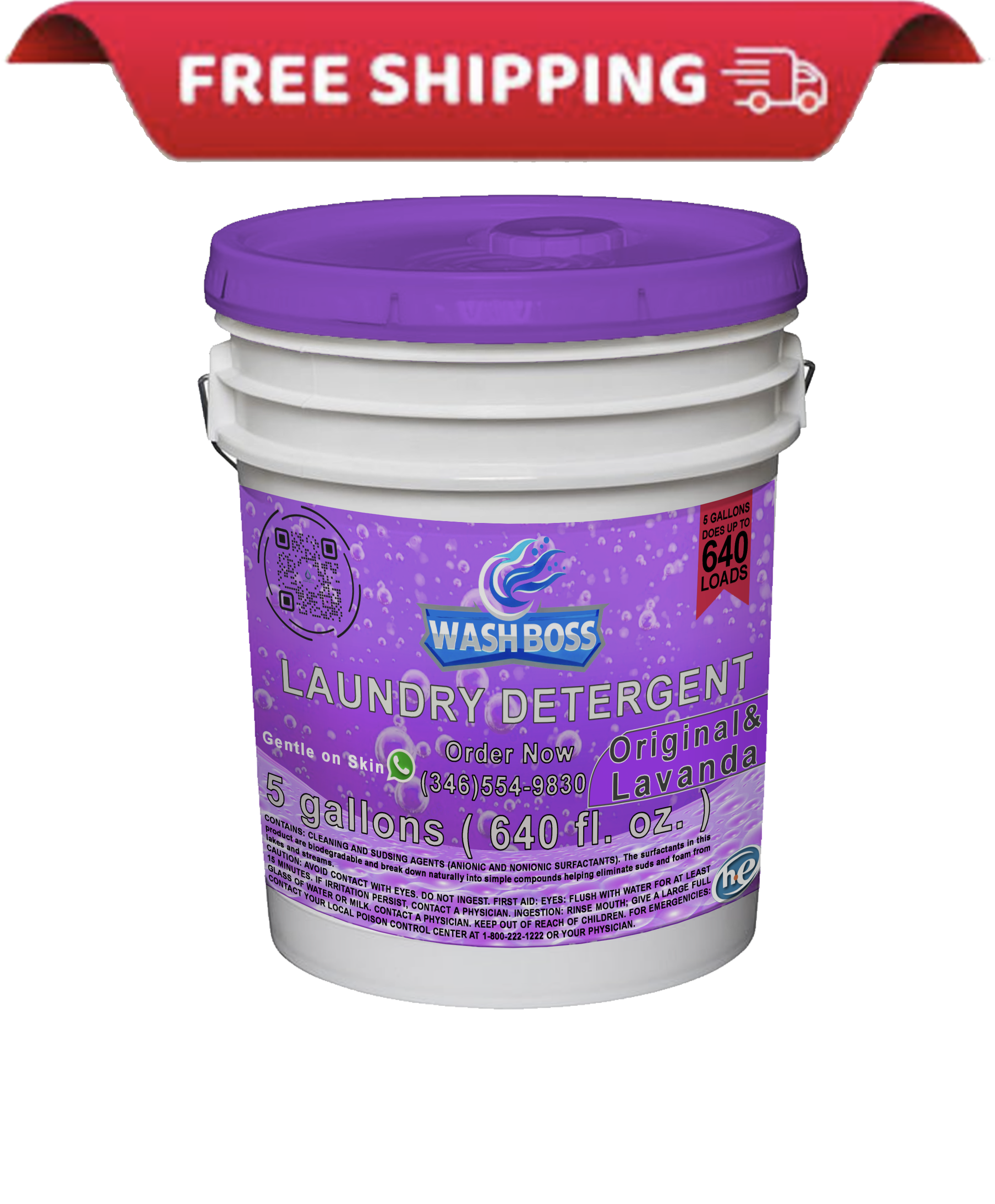 Wash Boss® 5 - Gallon Lavanda Laundry Detergent - Relaxing Lavender Scent & Deep Clean - Soap Boss
