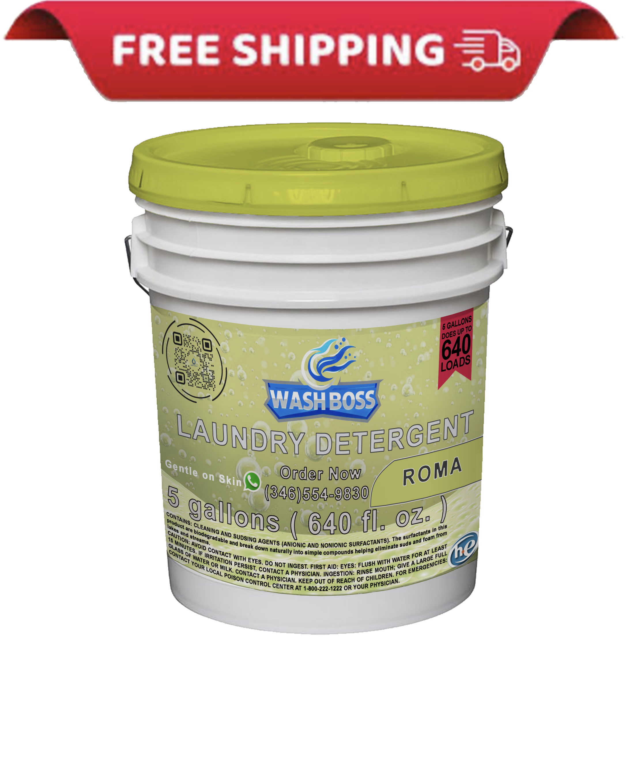 Wash Boss® 5 - Gallon Roma Laundry Detergent - Traditional Formula for Powerful Cleaning - Soap Boss
