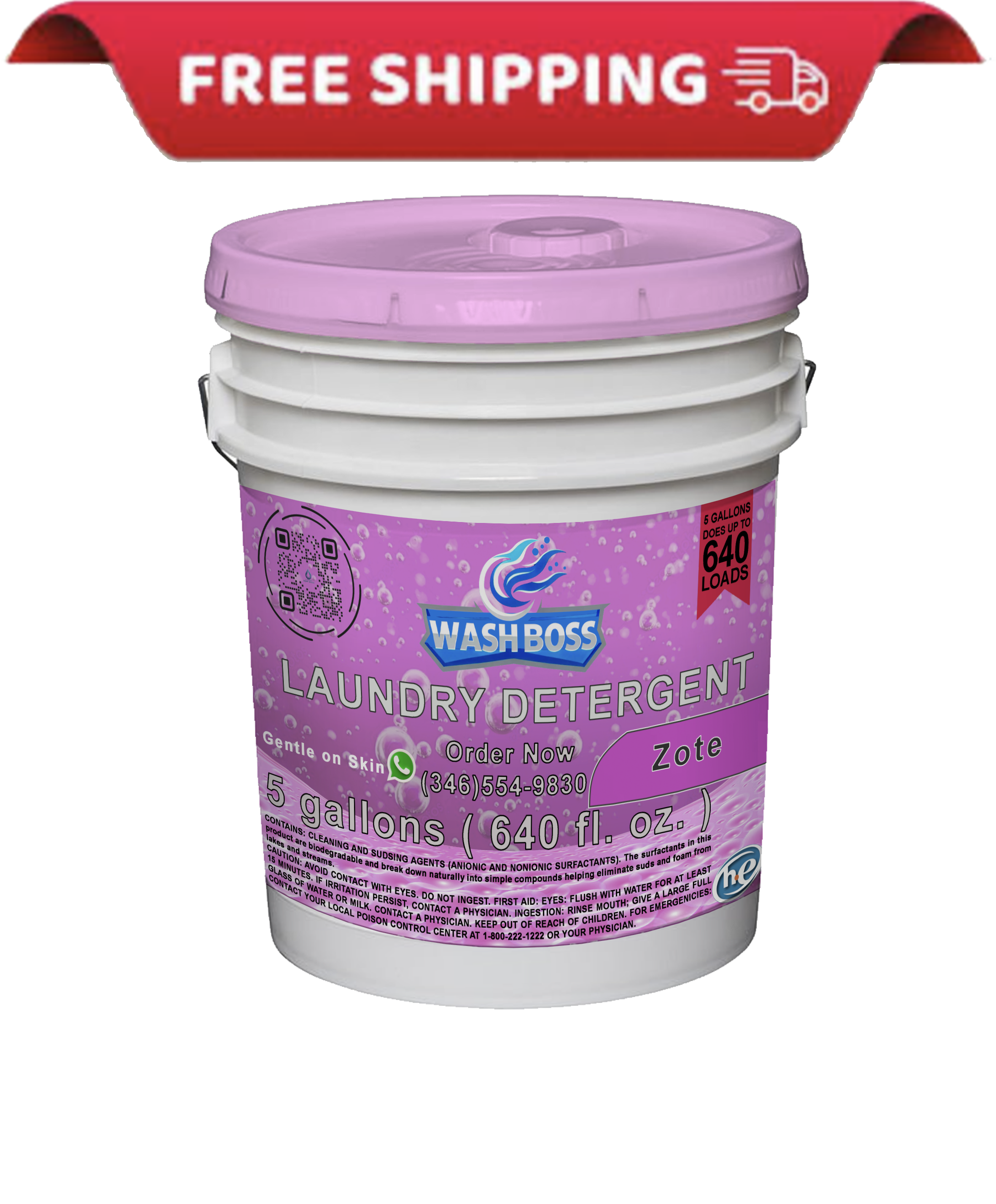 Wash Boss® 5 - Gallon Zotee Laundry Detergent - Gentle Formula for Deep Cleaning - Soap Boss